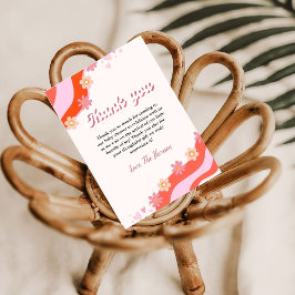 Boho Retro Groovy Daisy ducha de bebé tarjeta de a