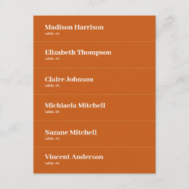 Boho Retro Naranja Boda tarjeta de lugar DIY