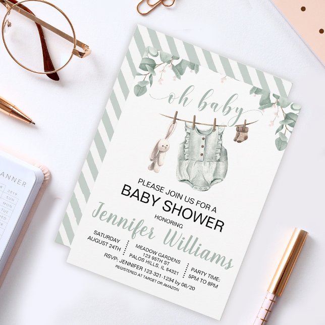 Boho ropa para bebés invitación a ducharse (Subido por el creador)