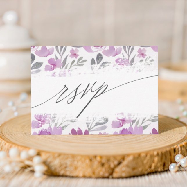 Boho Rosa Acuarela Floral Boda RSVP (Subido por el creador)