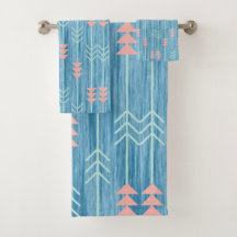 Boho Rosa Blanco y Azul Flecha