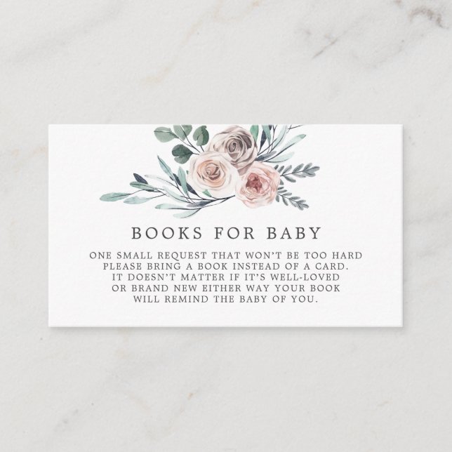 Boho Rosa Libros Para Tarjeta Baby Shower Para Beb (Anverso)