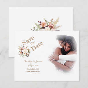Boho Rosas blandos/Flores blancas/Boda/GuardarLa f
