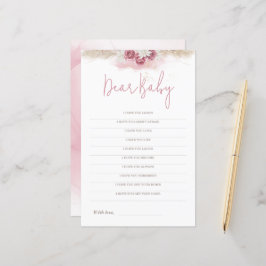 Boho Rosas Juego de Baby Shower Querida Tarjeta de