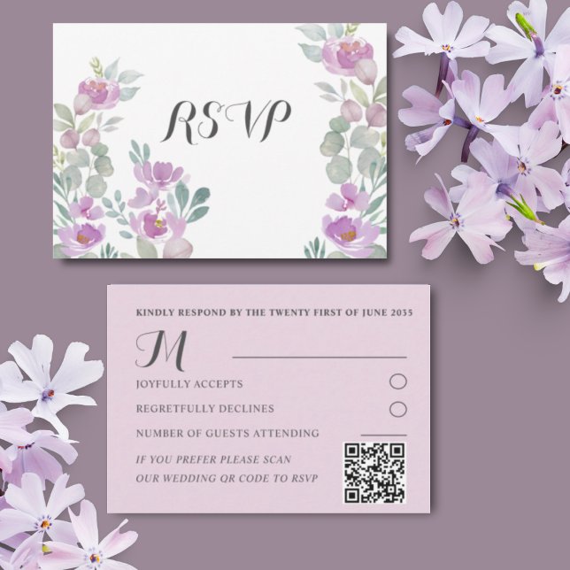 Boho Rubor Floral Rosa Eucalyptus Wedding RSVP (Subido por el creador)