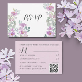 Boho Rubor Floral Rosa Eucalyptus Wedding RSVP