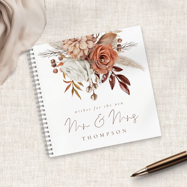 Boho Rust Florals Desea Nuevo Libro de Mr. Mrs. (Subido por el creador)