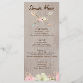 Boho Rustic Baby o Bridal Shower, menú Boda