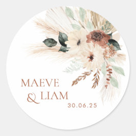 Boho Rústica Boda Verde Favorece Etiquetas Pegatin