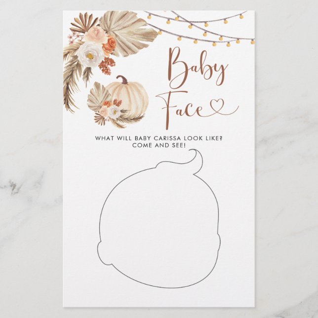 Boho Rústica Calabaza cae a amor Tarjeta facial pa (Anverso)