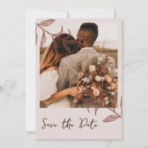 Boho rústico moda foto boda guardar las tarjetas d