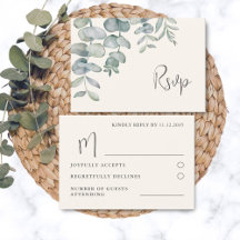 Boho Sage Green Eucalyptus Wedding RSVP