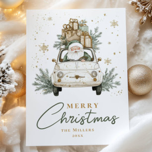 Boho Santa Car Acuarela Navidad
