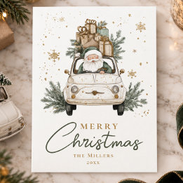 Boho Santa Car Acuarela Navidad