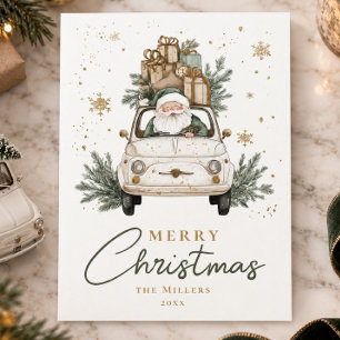 Boho Santa Car Acuarela Navidad