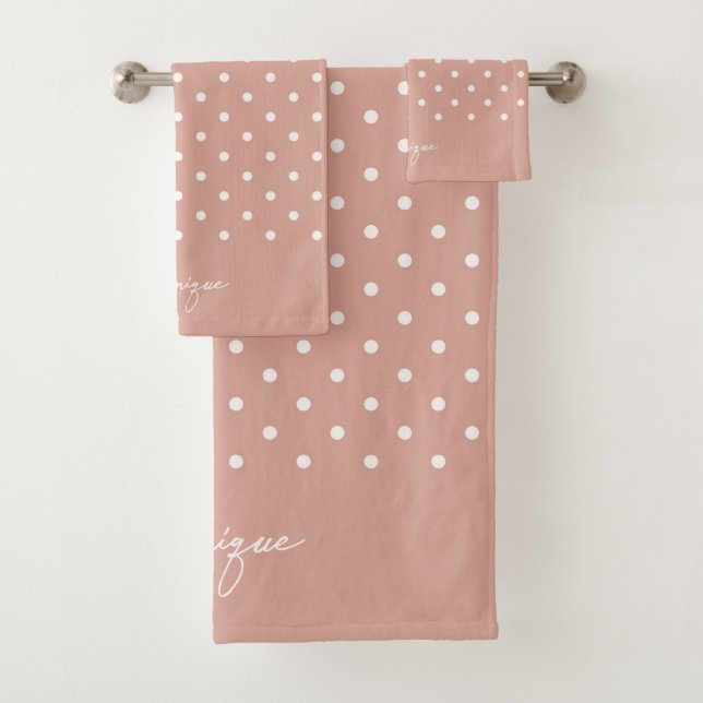 Boho Simple Modern Girly Polka Dot Neutral Pink (In situ)
