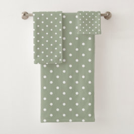 Boho Simple Modern Neutral Polka Dot Sage Green