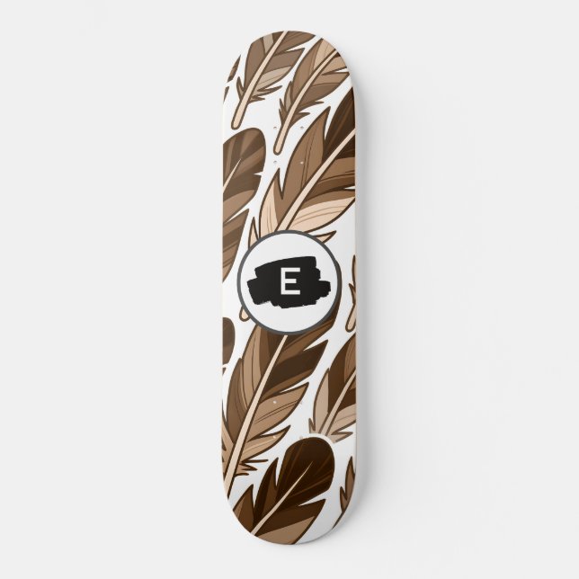 Boho Skateboard - Monograma Personalizado con marr (Anverso)