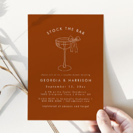 Boho Stock El Bar Parejas Ducha Invitación