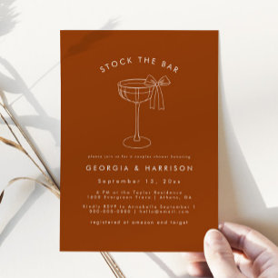 Boho Stock El Bar Parejas Ducha Invitación