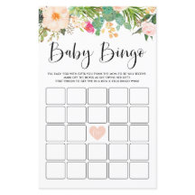 Boho Suculenta la tarjeta de juego de bingo Baby S