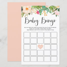 Boho Suculenta la tarjeta de juego de bingo Baby S