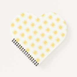 Boho Sun Heart en forma de cuaderno en amarillo
