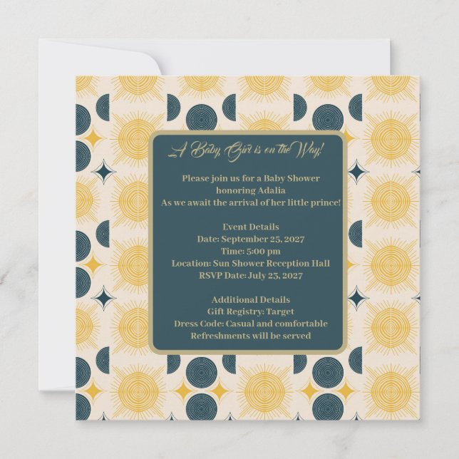 Boho Sun Moon Stars Blue Yellow (Anverso)