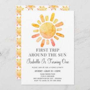 Boho Sun Rays Primera Invitación a la fiesta de cu
