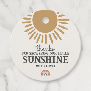 boho sunshine baby ducha arco iris etiqueta de fav