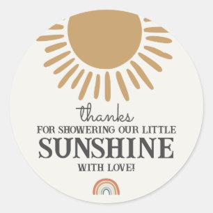 boho sunshine baby ducha arcoíris favor pegatina