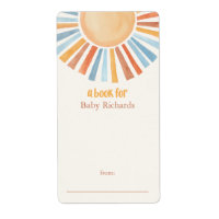 Boho sunshine baby ducha etiquetas pegatinas