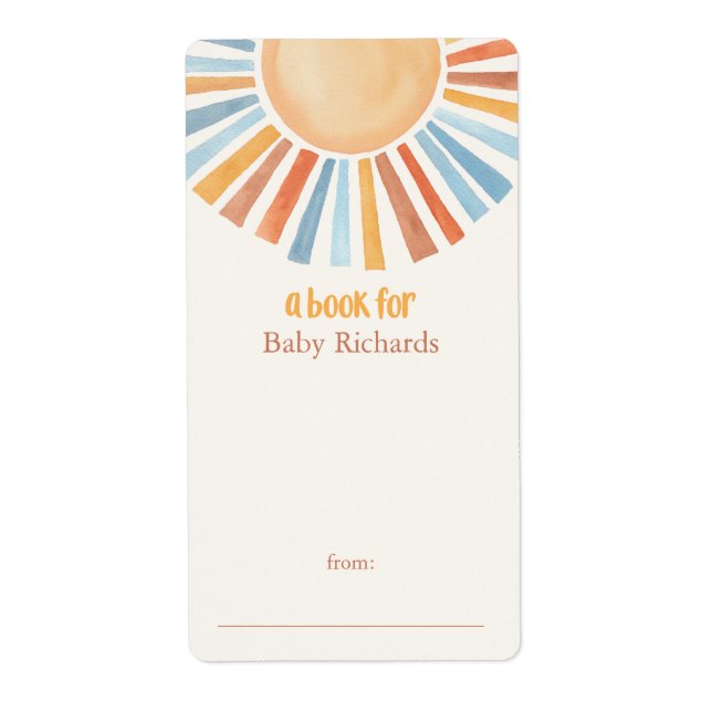Boho sunshine baby ducha etiquetas pegatinas (Frente)