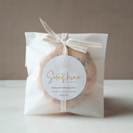 Boho Sunshine Baby Shower Classic Round Pegatina