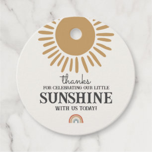 boho sunshine cumpleaños etiqueta de favor arco ir