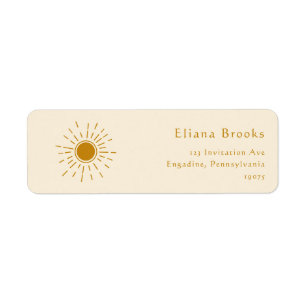 Boho Sunshine Etiquetas de direcciones de retorn