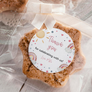 Boho Sunshine Rainbow Birday Pegatinas Labores