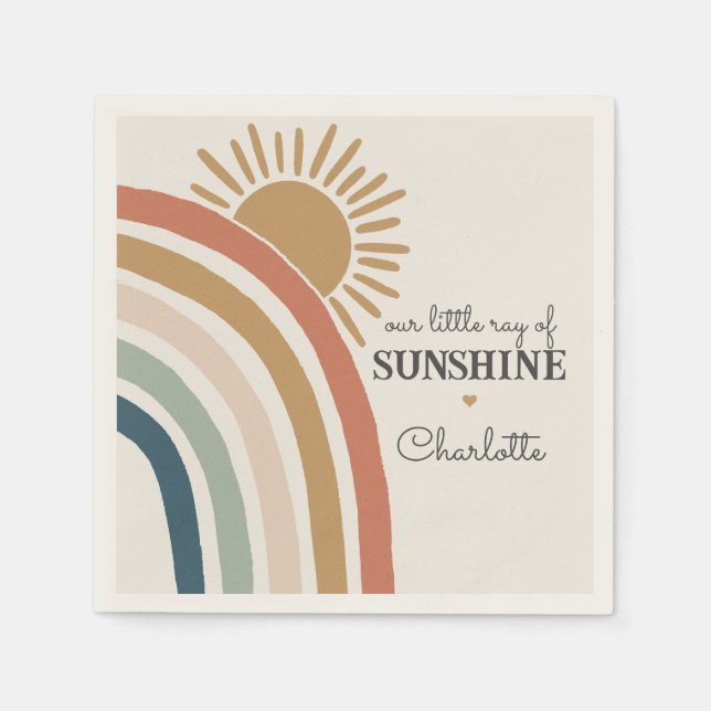 boho sunshine servilleta para cumpleaños o para be (Anverso)