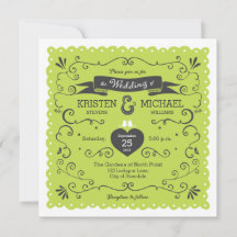 Boho Swirls, Curls, un Boda de Banner & Lovebirds