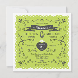 Boho Swirls, Curls, un Boda de Banner & Lovebirds