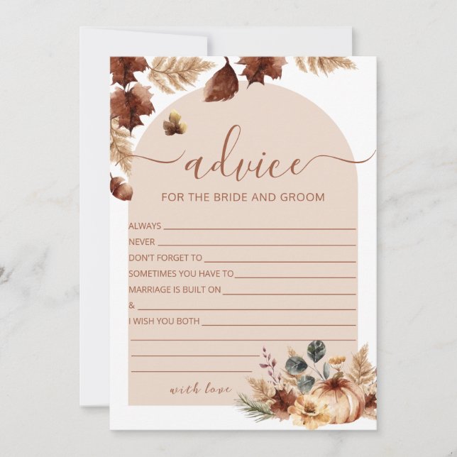 Boho Tarjeta de Consejos de Ducha Bridal Terracott (Anverso)