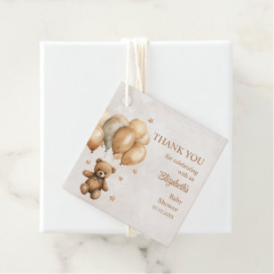 Boho Teddy Bear con globos Gracias Etiqueta De Fav