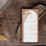 Boho Terracotta Arch Pampas Menú Grasa<br><div class="desc">Diseñada para coordinar con nuestra colección de hierbas Boho Pampas, esta moderna tarjeta de menú boda cuenta con el moderno y popular arco en tonos terracota. Para una personalización más avanzada de este diseño, por ejemplo, cambiar el diseño, el tamaño de letra o el tamaño del texto, haga clic en...</div>
