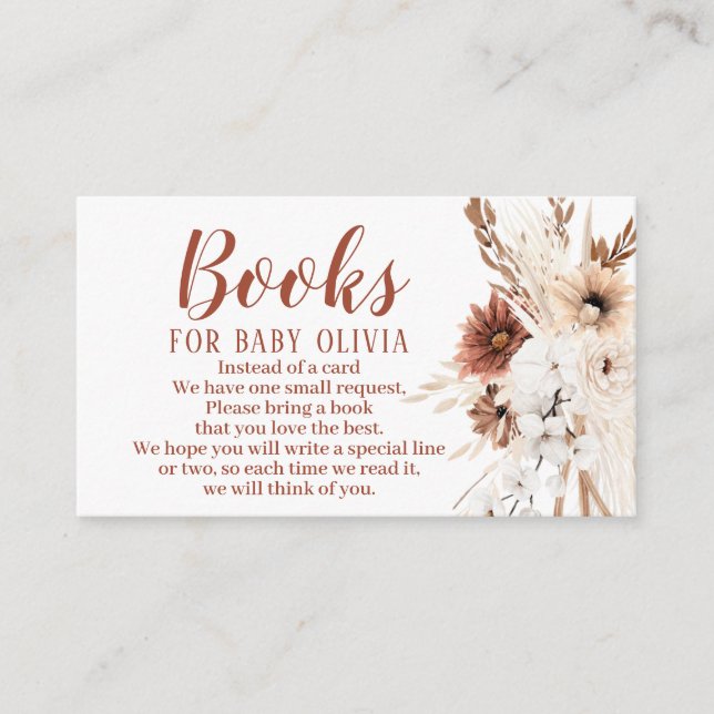 Boho Terracotta Books para la tarjeta de inscripci (Anverso)