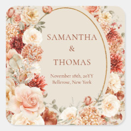 Boho terracotta burgundy pegatina de eucalipto flo