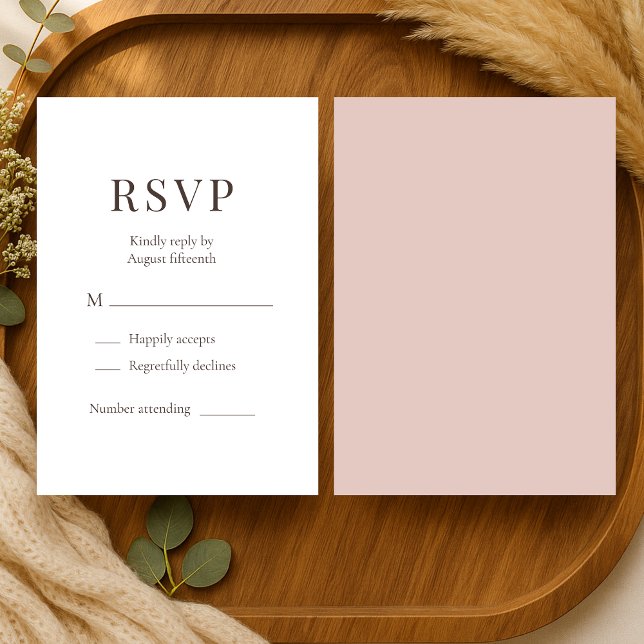 Boho Terracotta Clay Minimalist Wedding RSVP  (Subido por el creador)