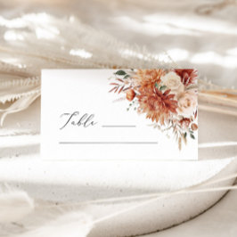 Boho Terracotta Dahlia Rosa Boda Tarjeta de plaza