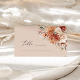 Boho Terracotta Dahlia Rosa Boda Tarjeta de plaza
