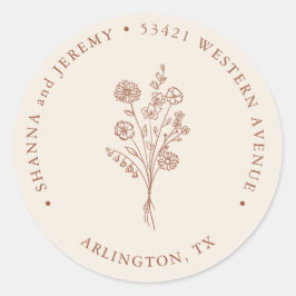 Boho Terracotta Elegante Minimalista | Etiqueta de