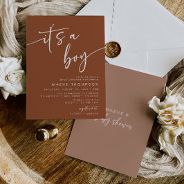 Boho Terracotta Invitación a Baby Shower es un niñ